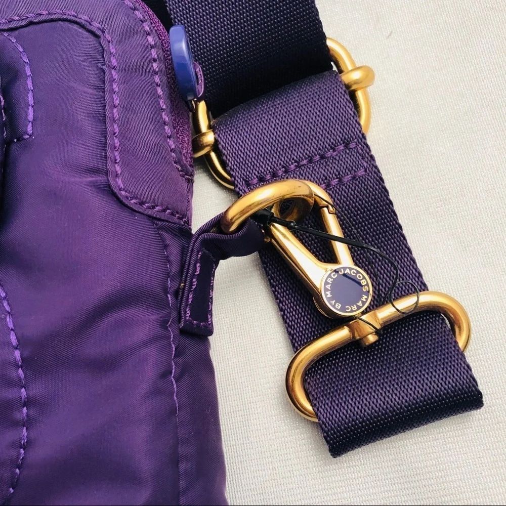 Marc by Marc Jacobs purple laptop tablet bag with adjustable removable strap